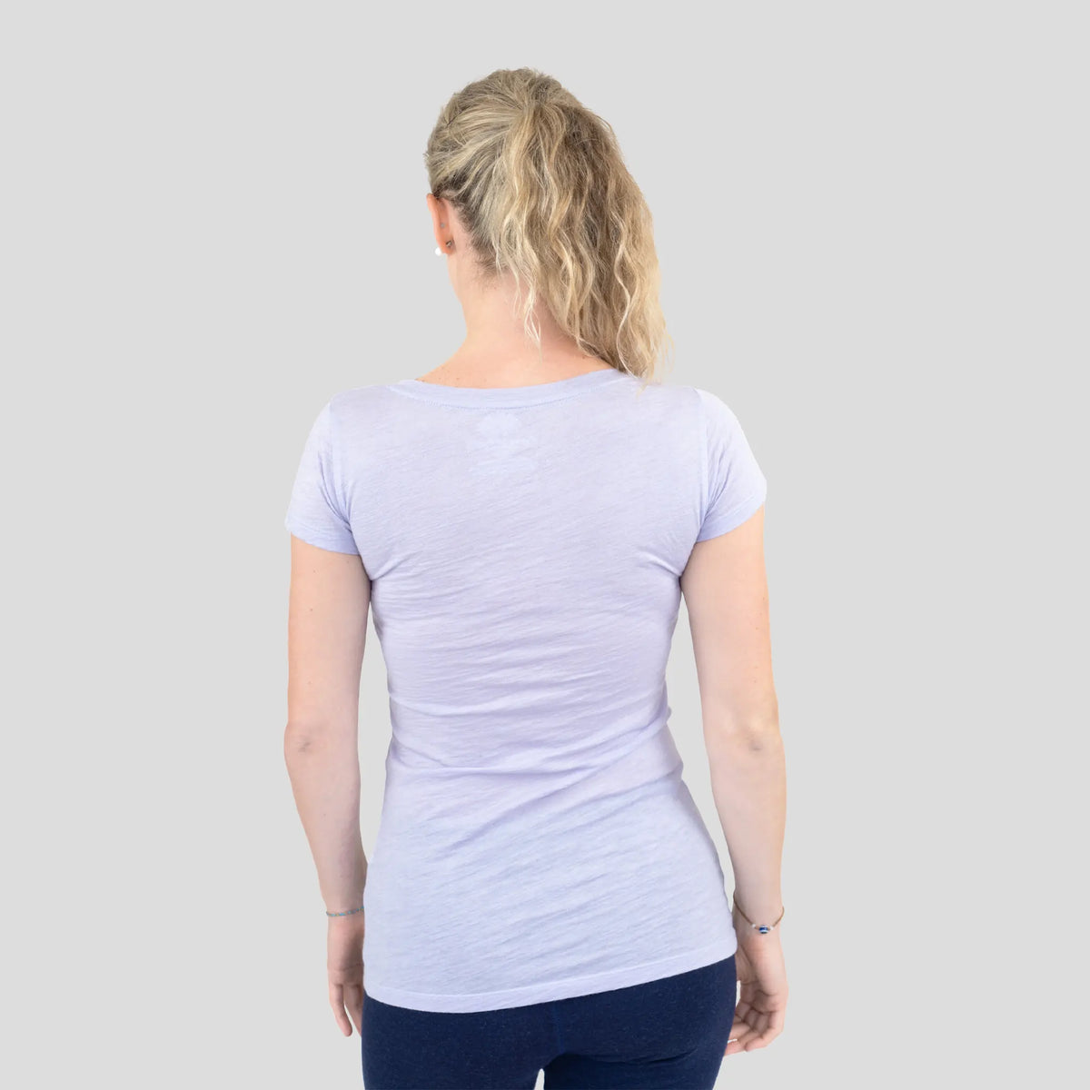 Women's Alpaca Wool T-Shirt: 160 Ultralight Crew Neck color lilac