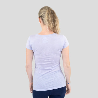 Women's Alpaca Wool T-Shirt: 160 Ultralight Crew Neck color lilac