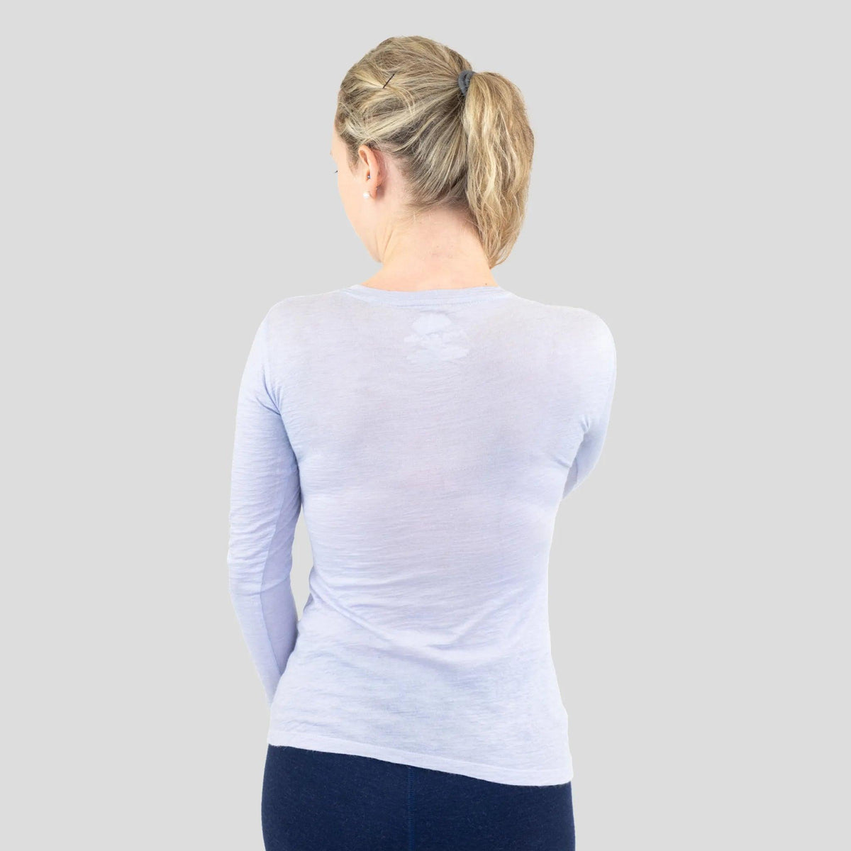 Women's Alpaca Wool Long Sleeve T-Shirt: 160 Ultralight color lilac
