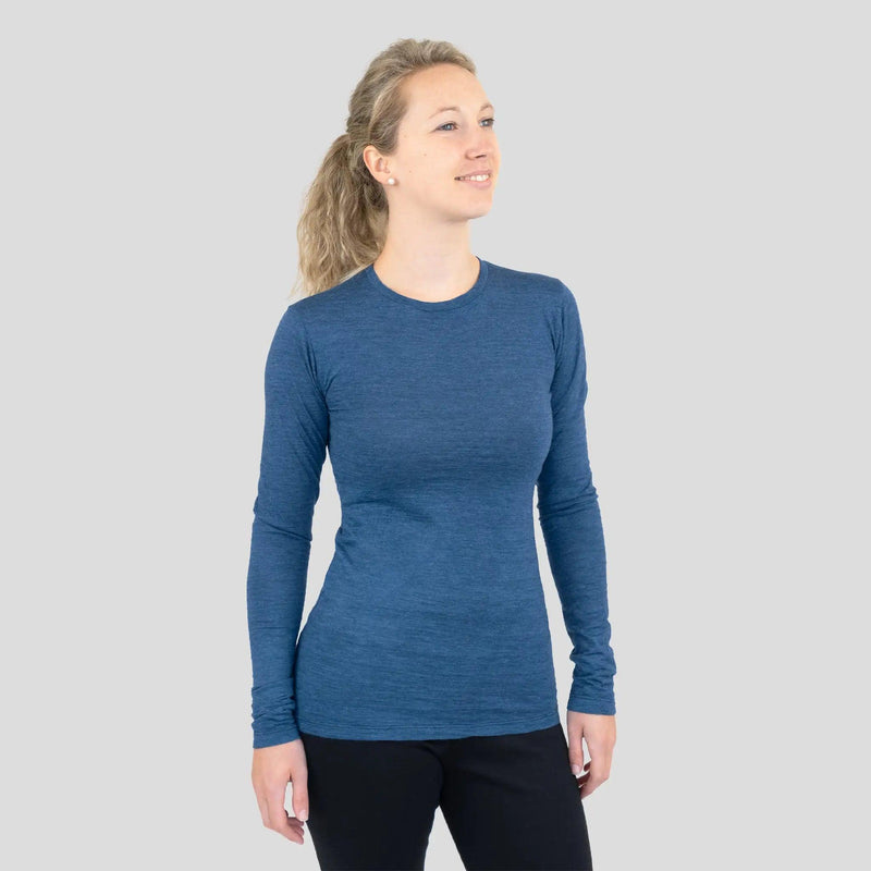 women alpaca wool shirt long sleeve ultralight color natural blue