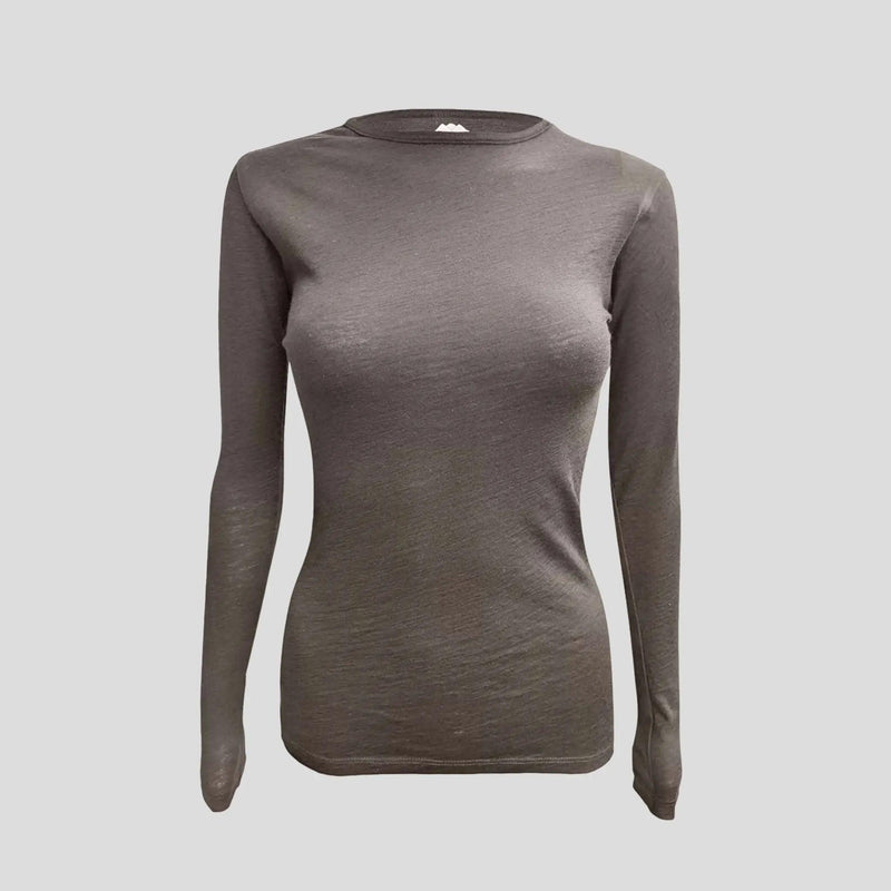 women alpaca wool shirt long sleeve ultralight color natural gray