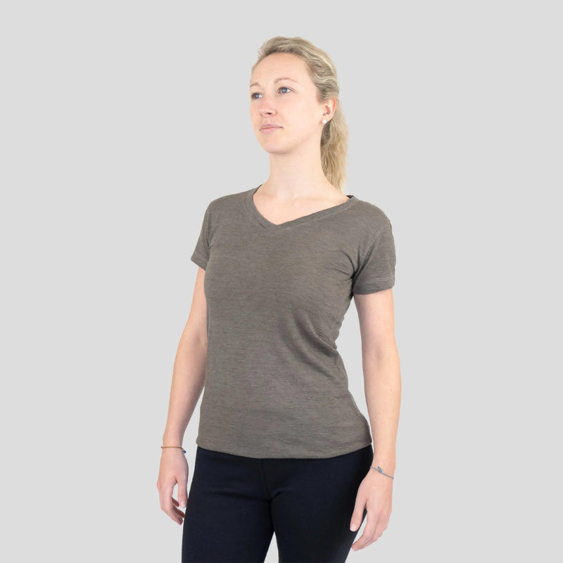 alpaca wool shirt v neck ultralight color natural gray