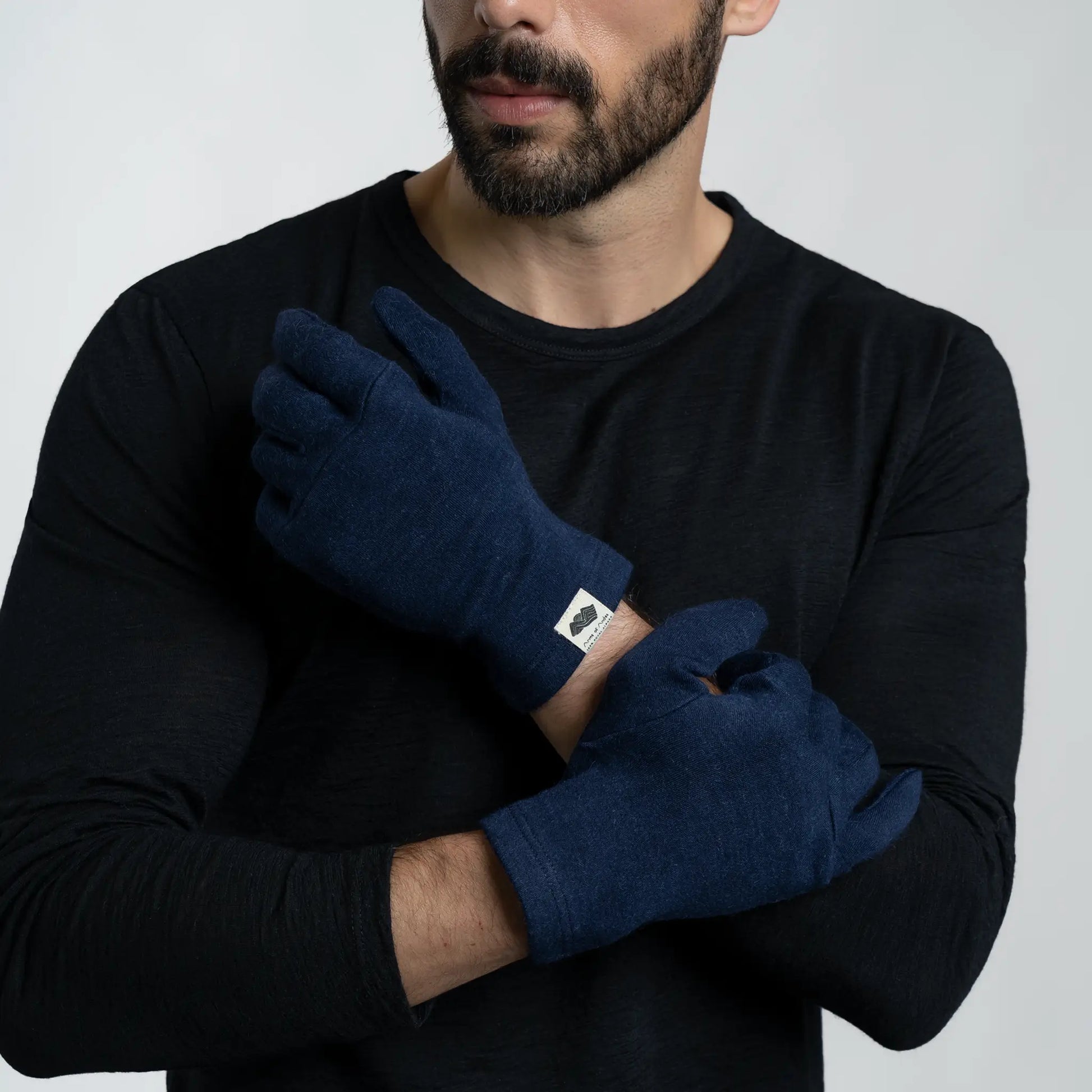 Unisex Alpaca Wool Gloves: 300 Lightweight color Navy Blue