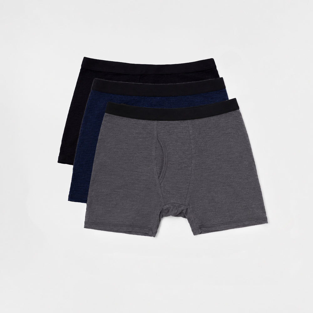 3 Pack Bundle - Men's Alpaca Wool Boxer Briefs with Fly