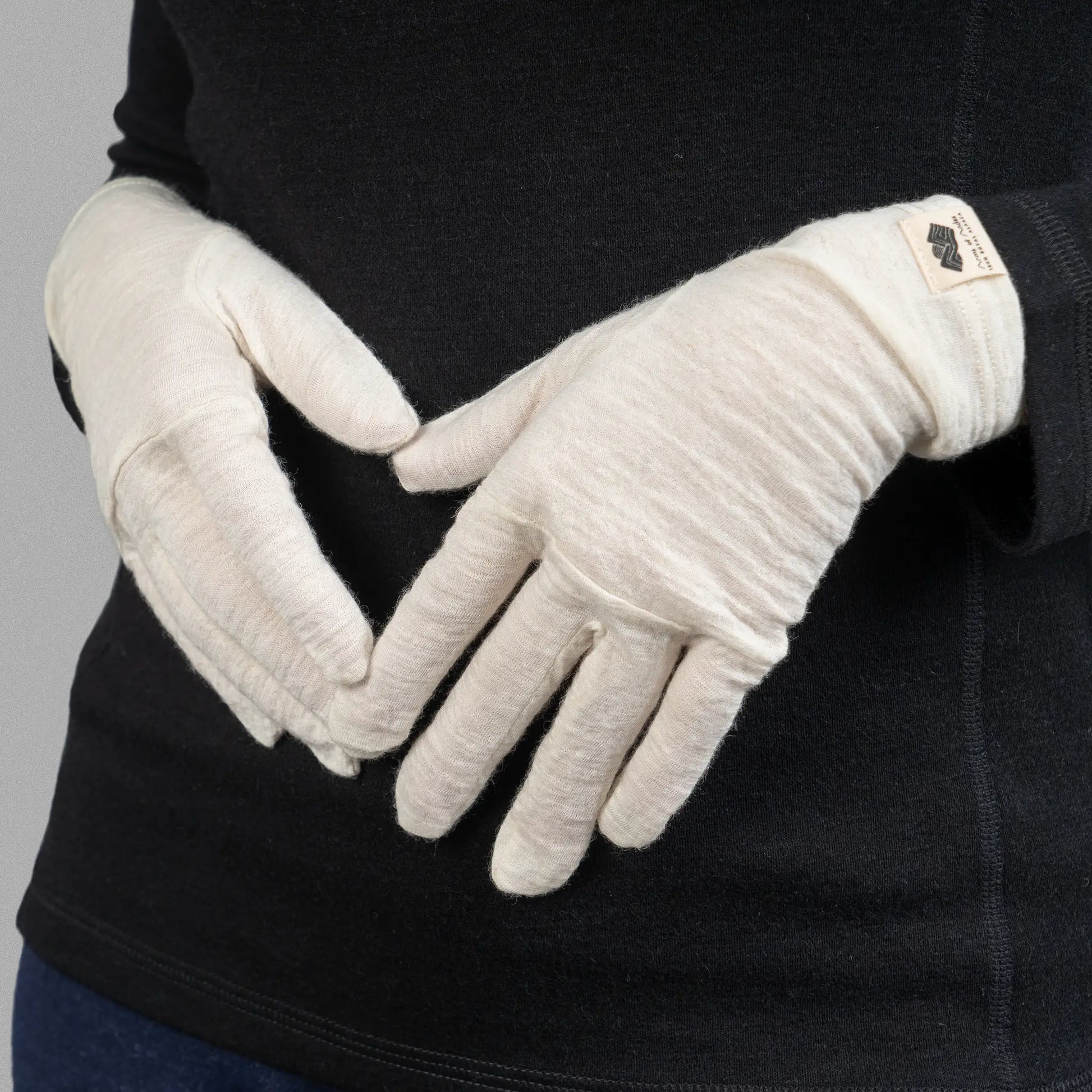 Unisex Alpaca Wool Glove Liners: 160 Ultralight color Natural Gray