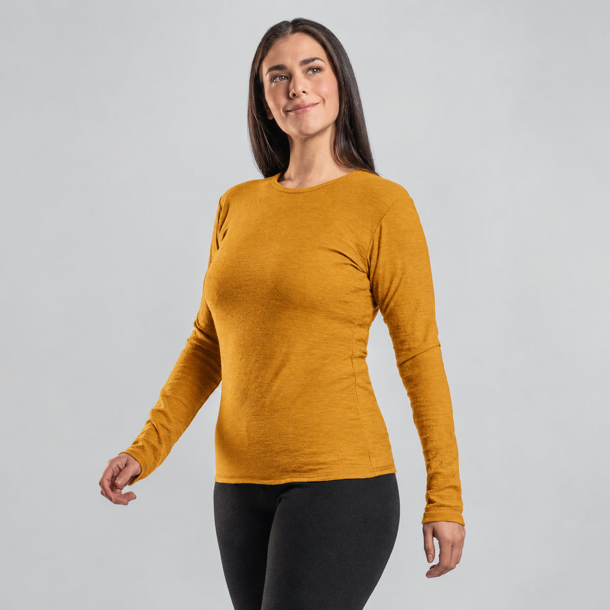 womens sustainable clothing long sleeve shirt color gold