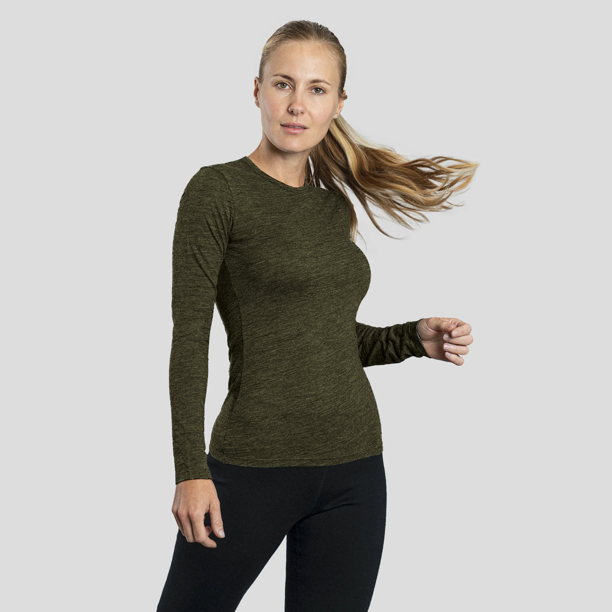 womens sustainable clothing long sleeve shirt color green