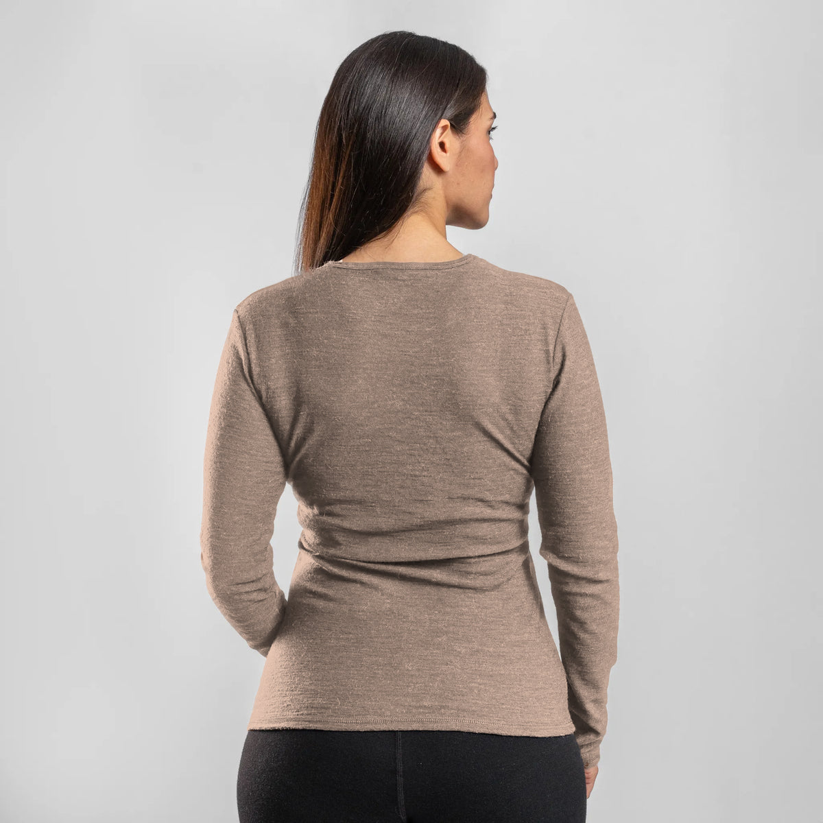 womens sustainable clothing long sleeve shirt color sand