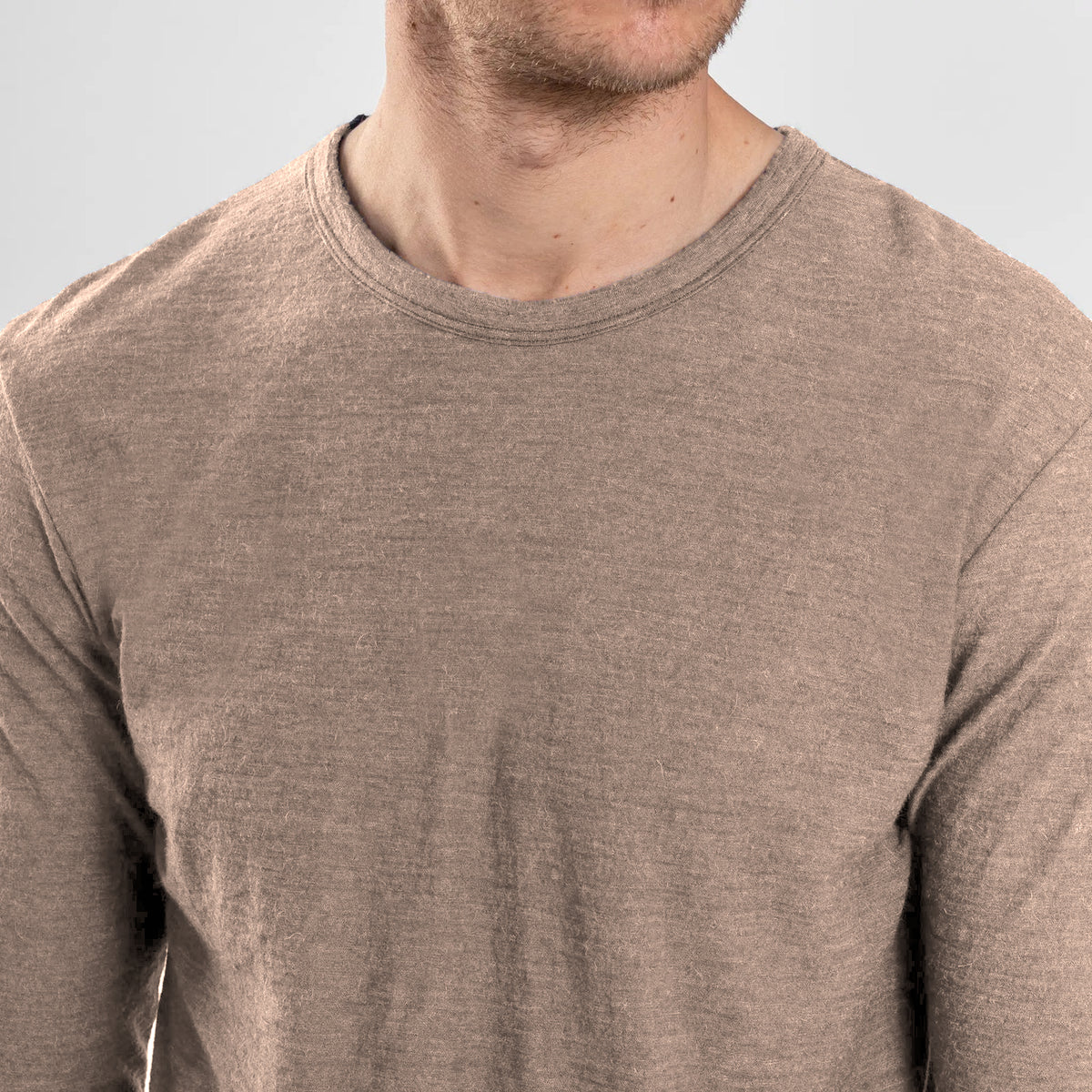 mens low impact dye long sleeve tshirt color sand