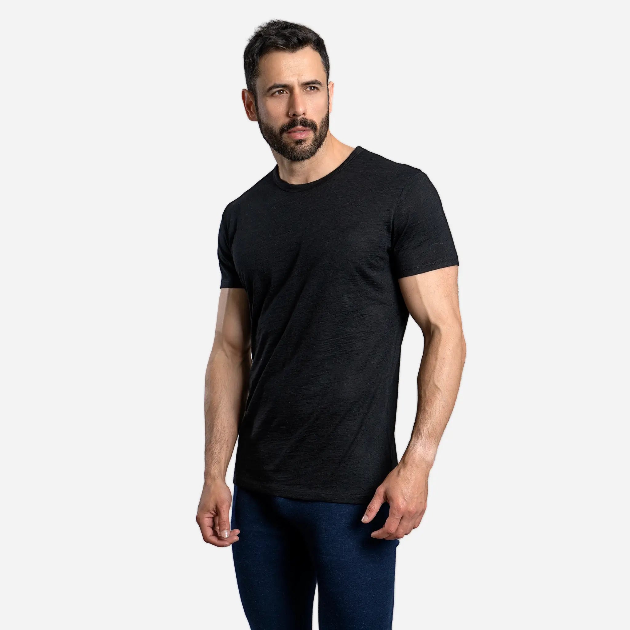 mens active comfort crew neck tshirt color black