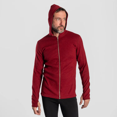 mens active hoodie jacket full zip color maroon