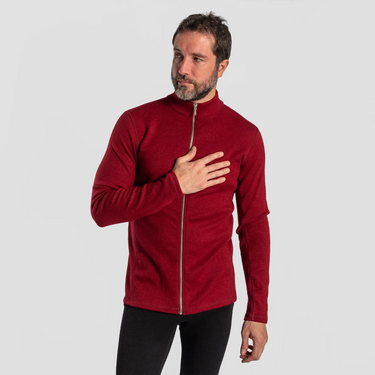 mens active jacket full zip color maroon