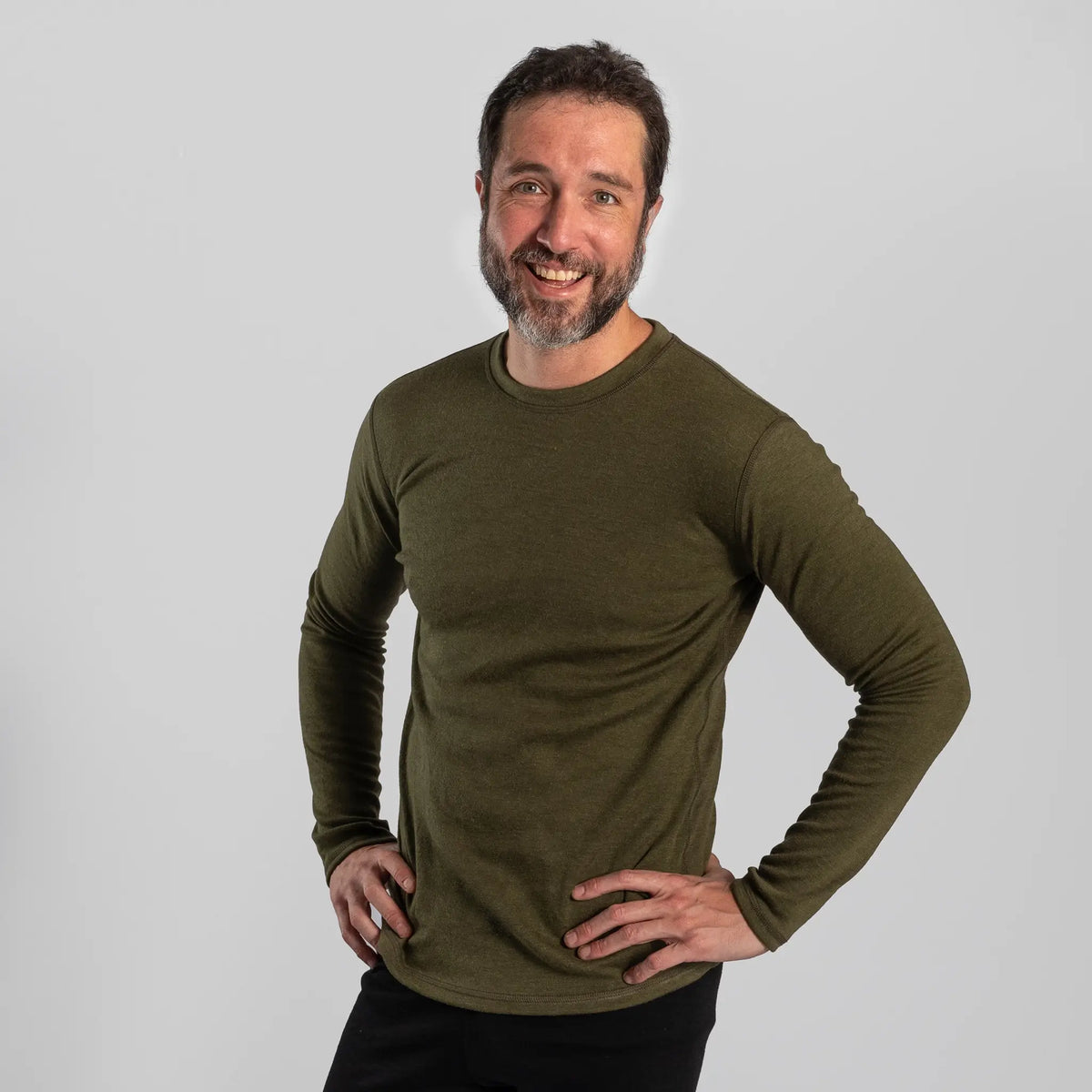 mens active sweater lightweight color green