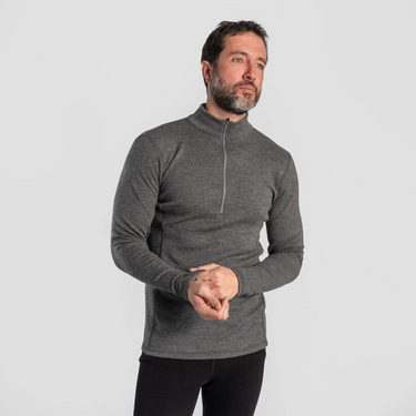 mens adventure baselayer half zip color gray