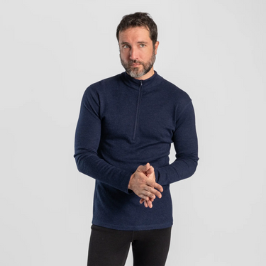 mens adventure baselayer half zip color navy blue