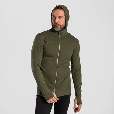 mens adventure hoodie jacket full zip color green