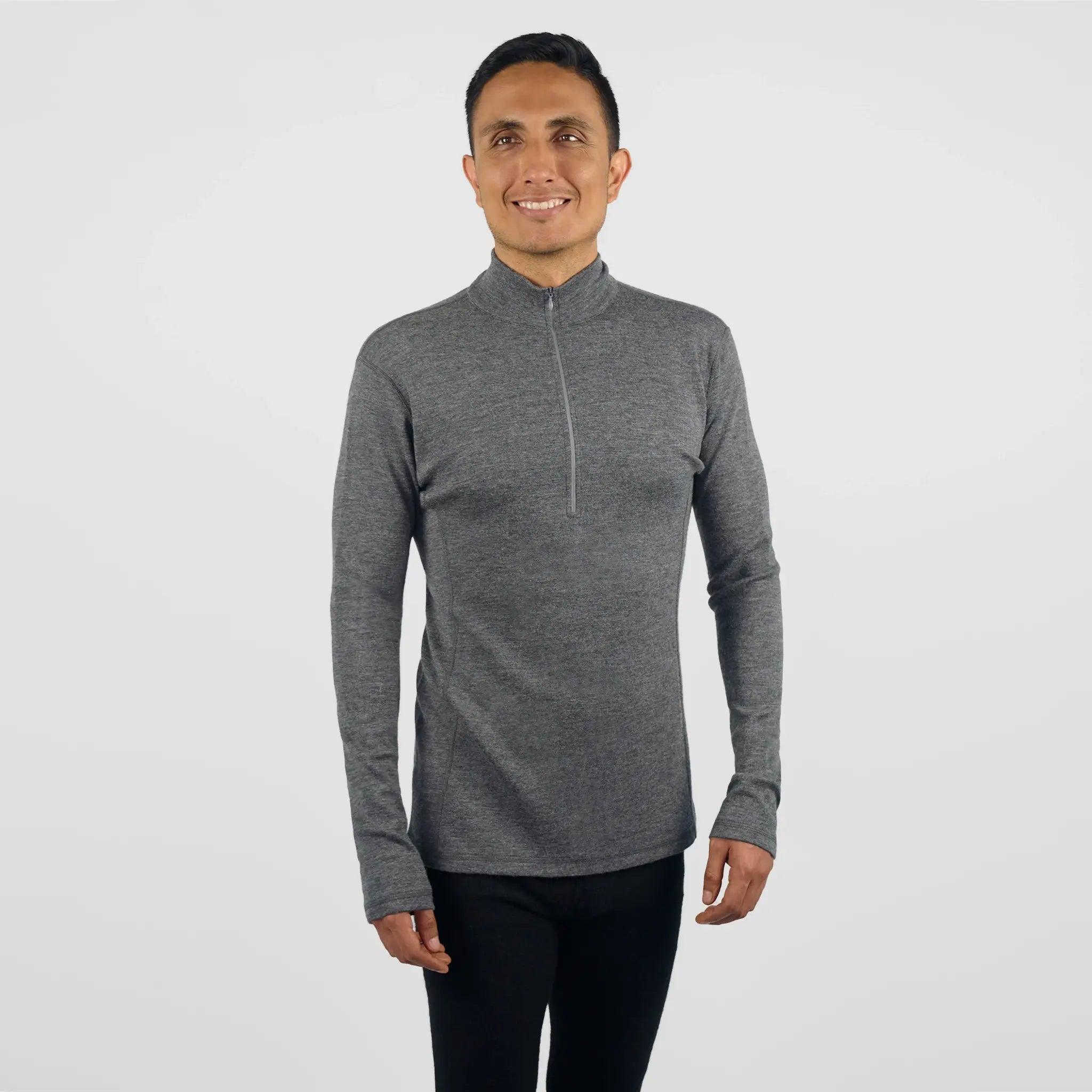 mens all activities baselayer half zip color gray