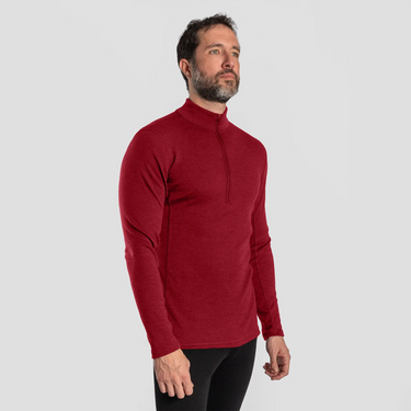 mens all activities baselayer half zip color maroon