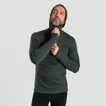 mens all activities baselayer half zip hoodie color dark teal