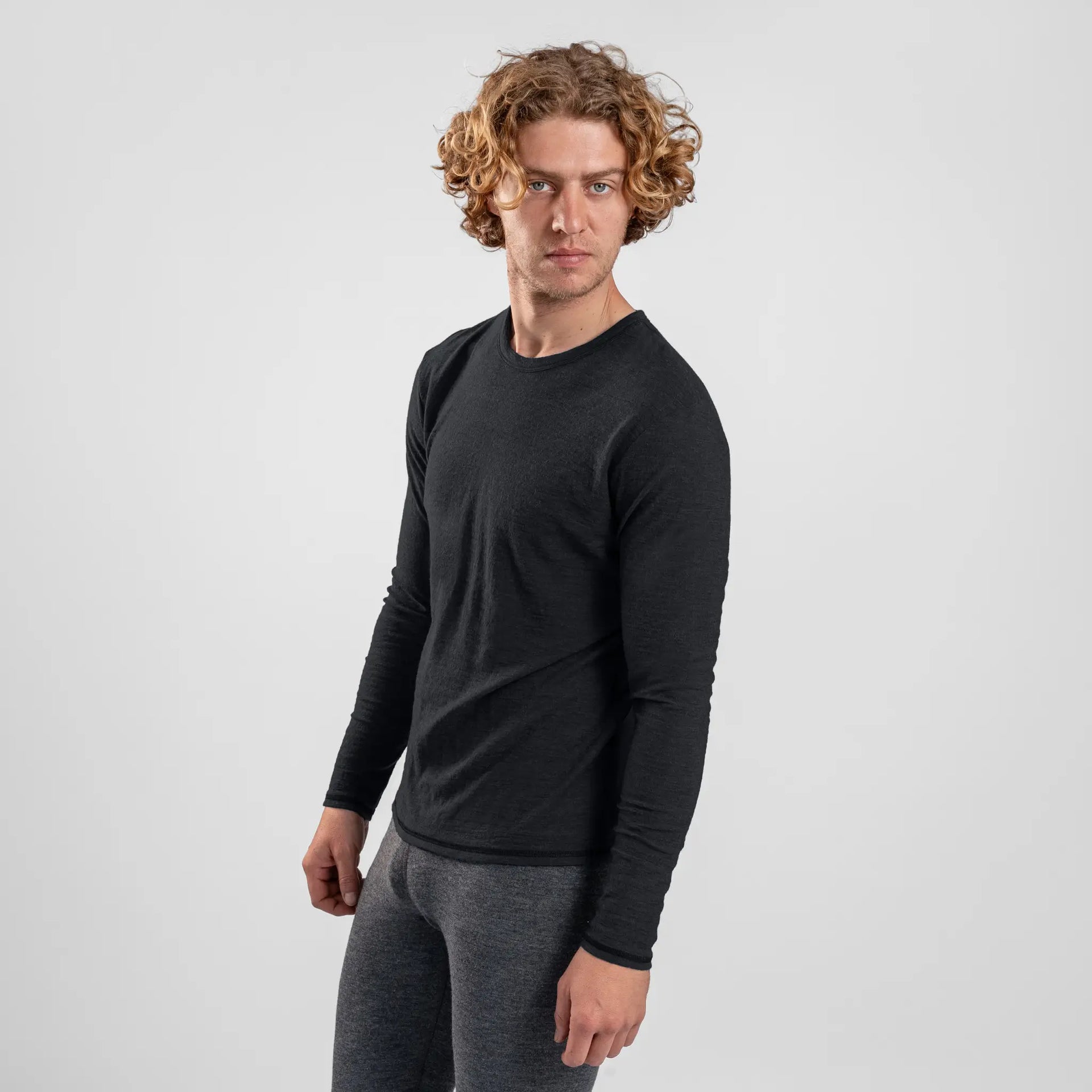 Alpaca Wool Long Sleeve T Shirt 160 Ultralight