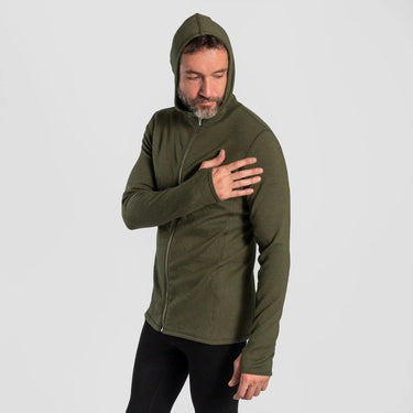 mens all natural hoodie jacket full zip color green