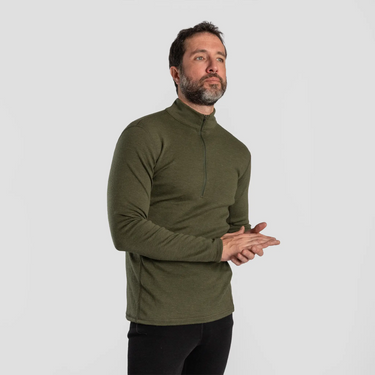 mens all purpose baselayer half zip color green