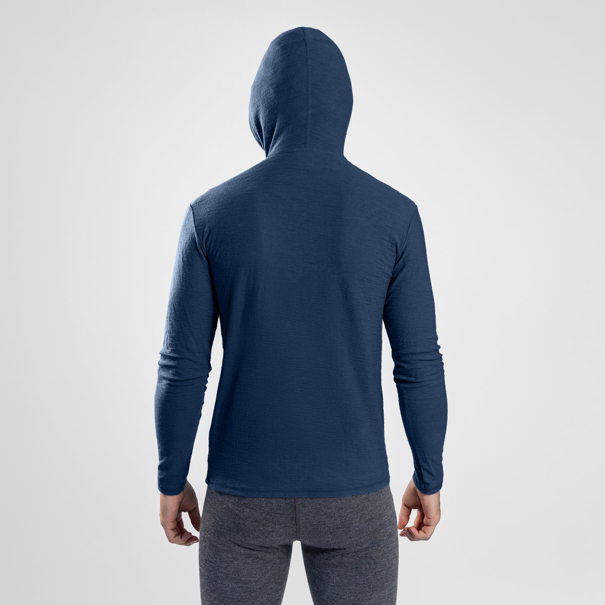 Men's Alpaca Wool Sun Hoodie: 160 Ultralight color natural blue