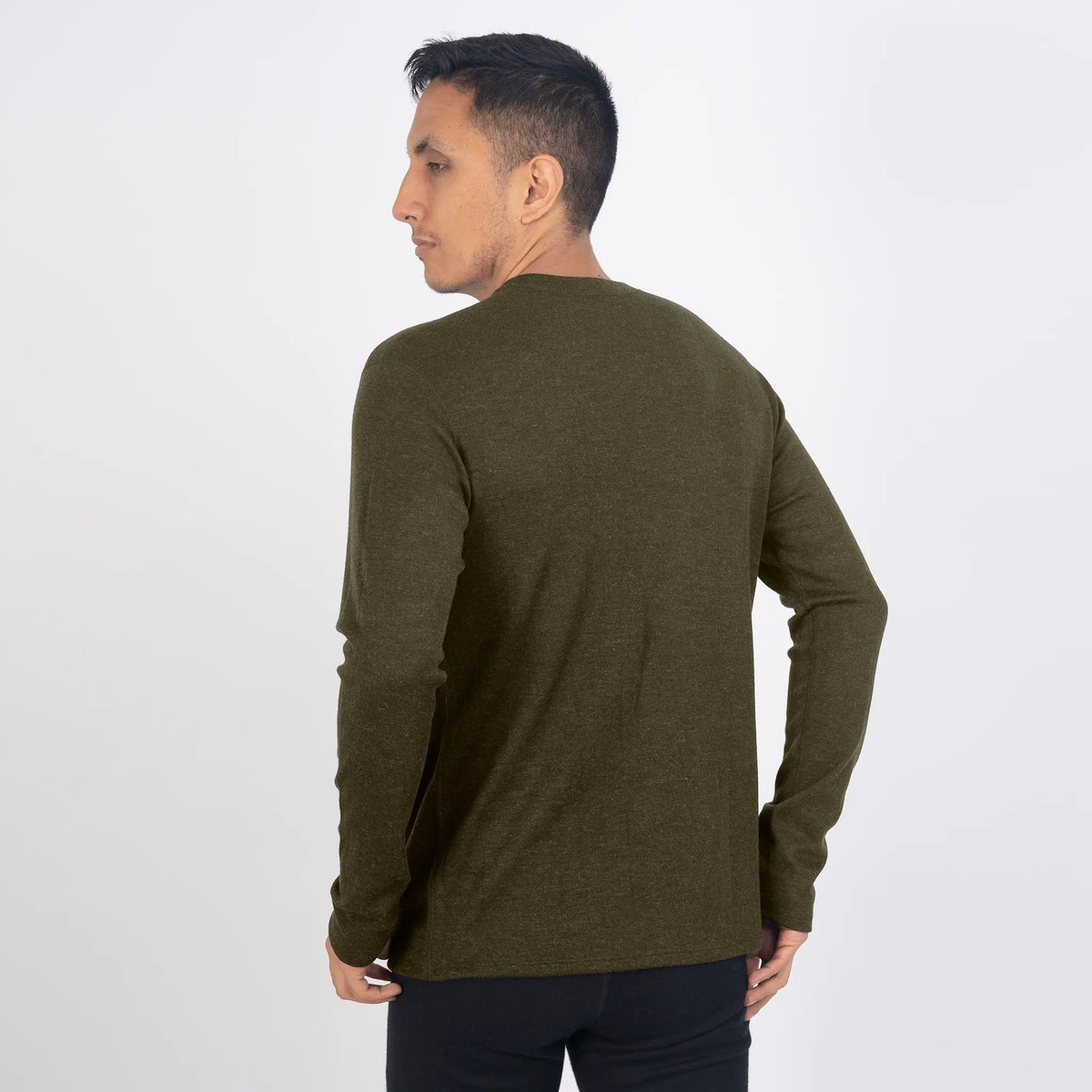 Men's Alpaca Wool Sweater: 300 Lightweight color green