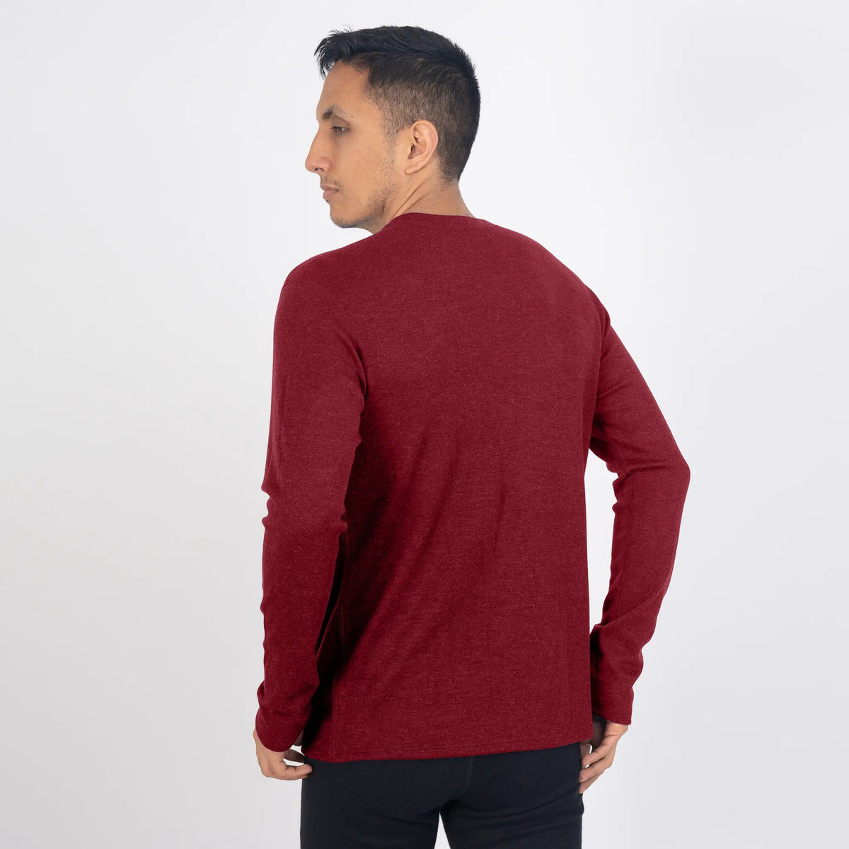 Men's Alpaca Wool Sweater: 300 Lightweight color maroon