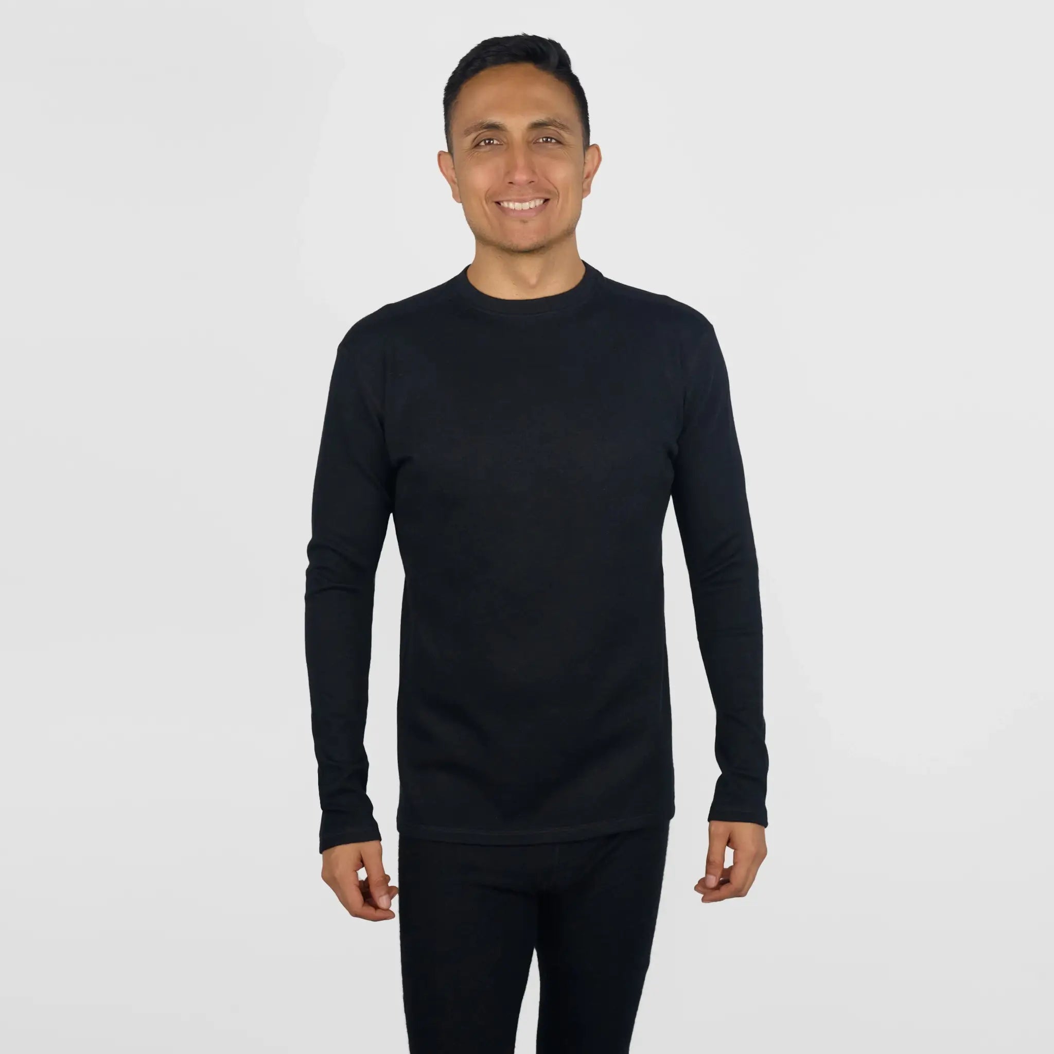 mens alpaca sweater fast drying lightweight color black