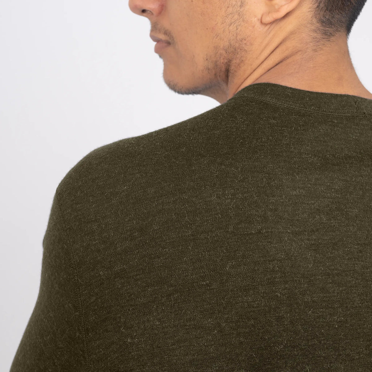 Men's Alpaca Wool Sweater: 300 Lightweight color green