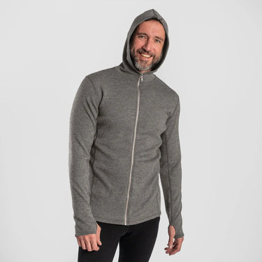 mens alpaca wool fabric hoodie jacket full zip color natural gray
