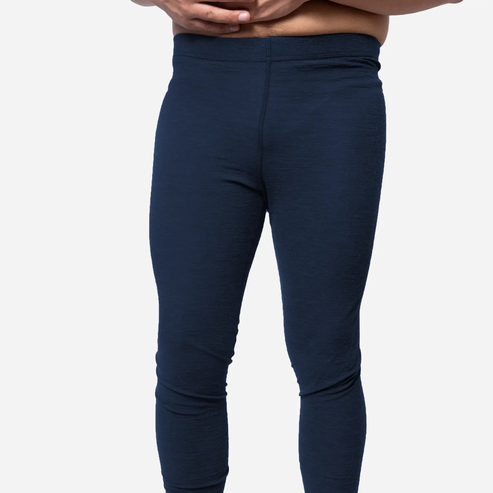 mens alpaca wool leggings ultralight moisture wicking color navy blue