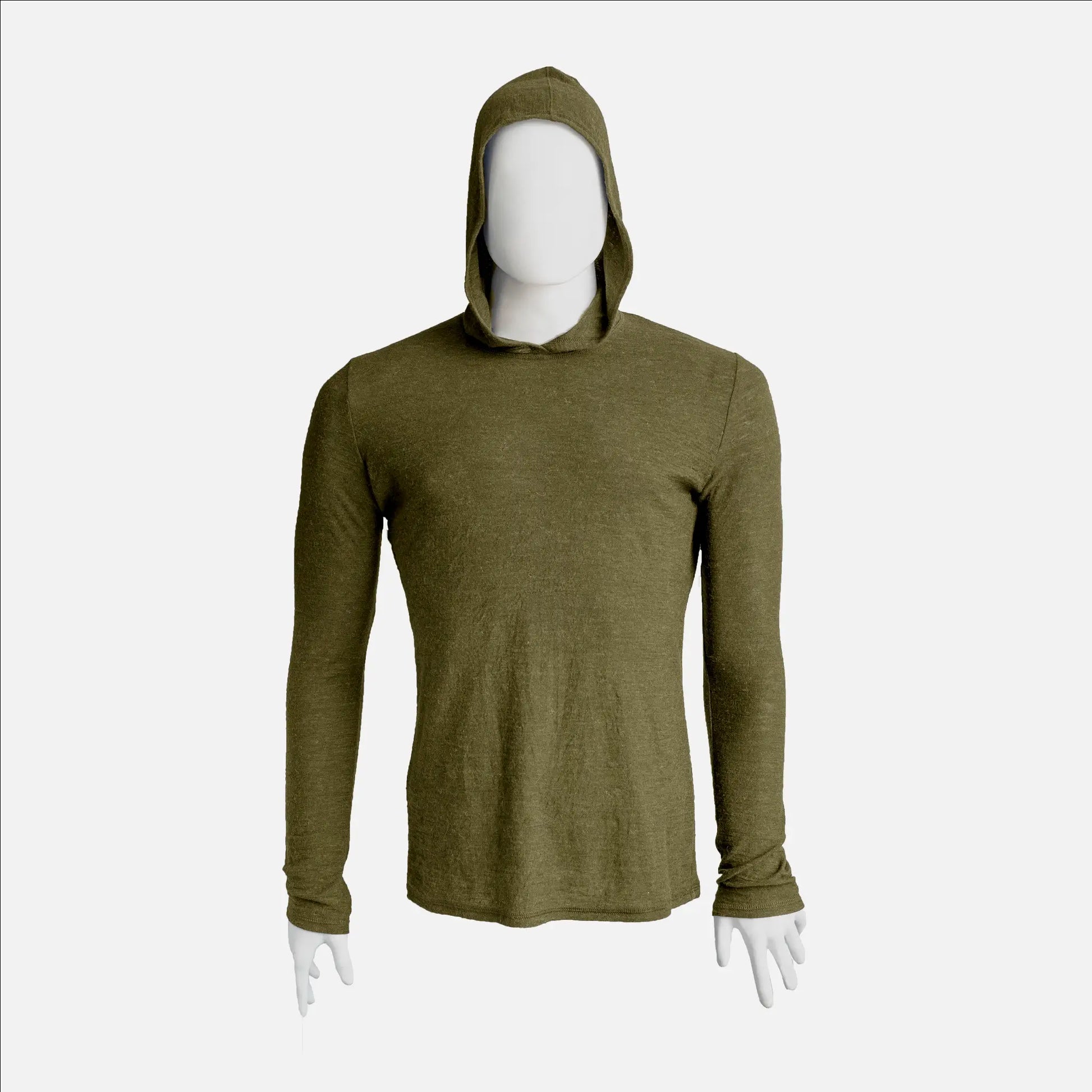 mens alpaca wool sun hoodie color green