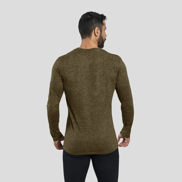 Men's Alpaca Wool Long Sleeve T-Shirt: 160 Ultralight color green