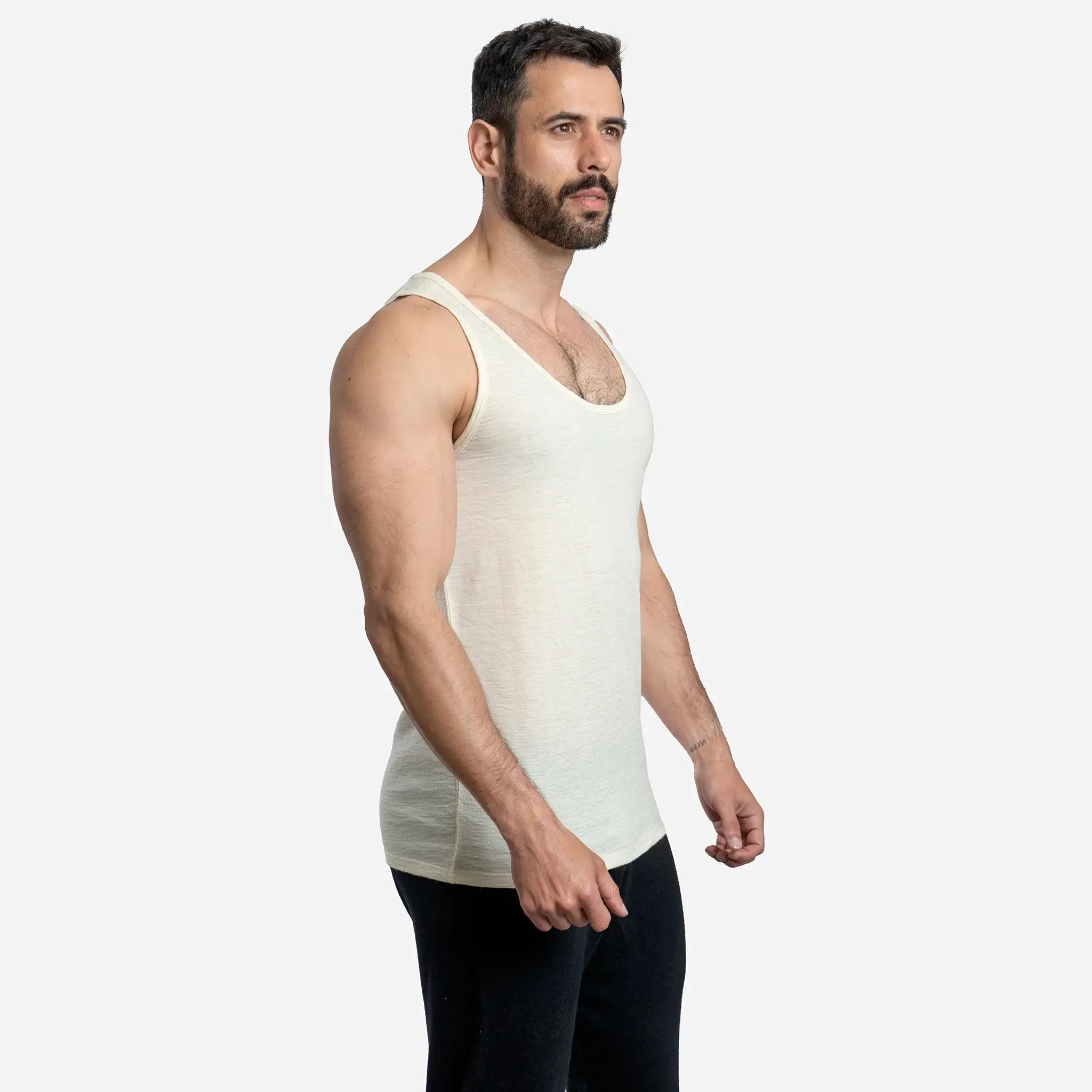 mens antibacterial tank top color undyed
