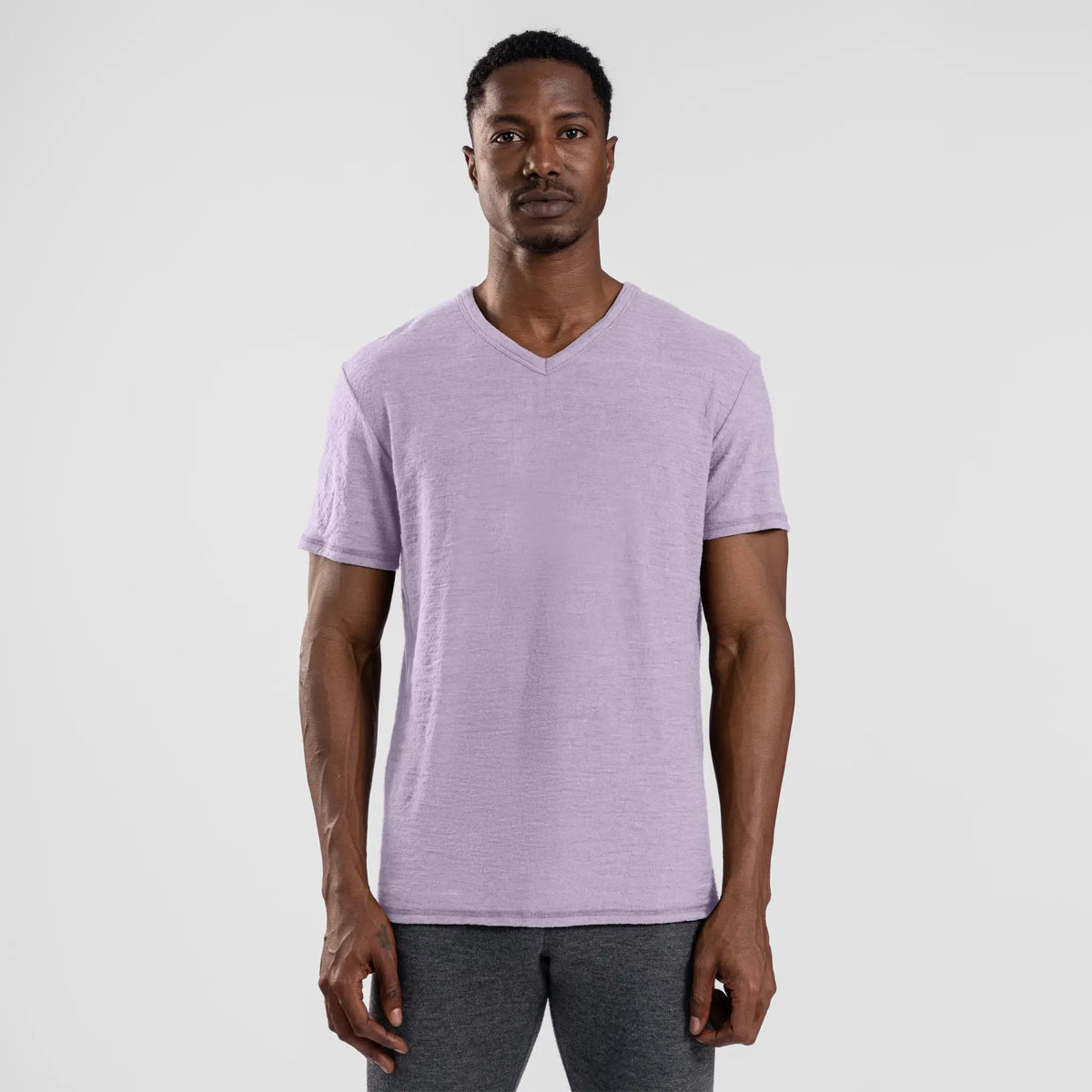 mens antibacterial vneck tshirt color lilac