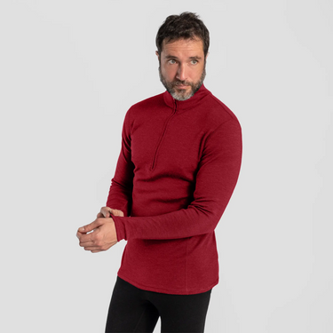 mens antiodor baselayer half zip color maroon