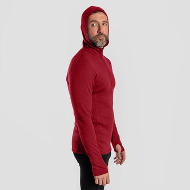 mens antiodor baselayer half zip hoodie color maroon