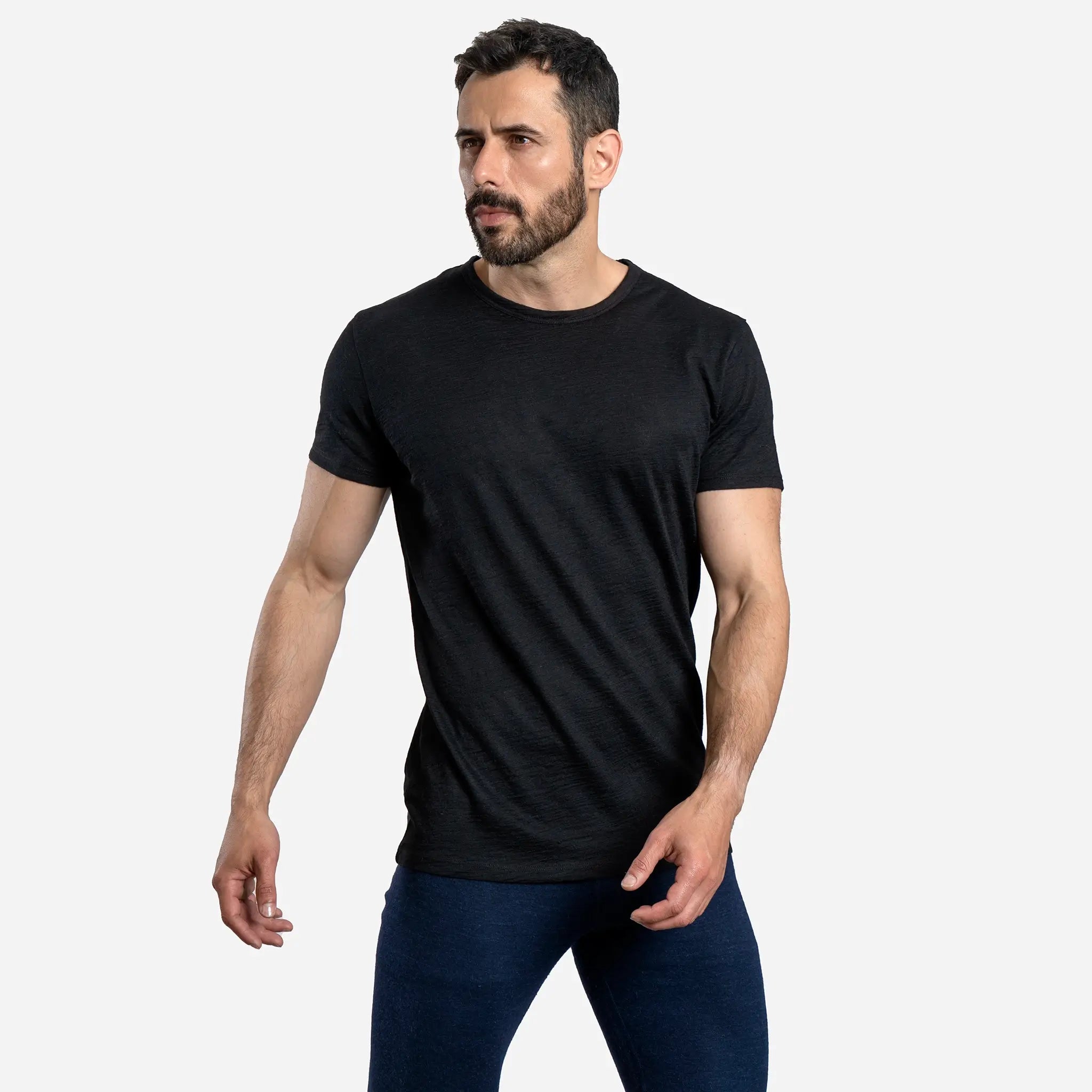 mens any activity crew neck tshirt color black