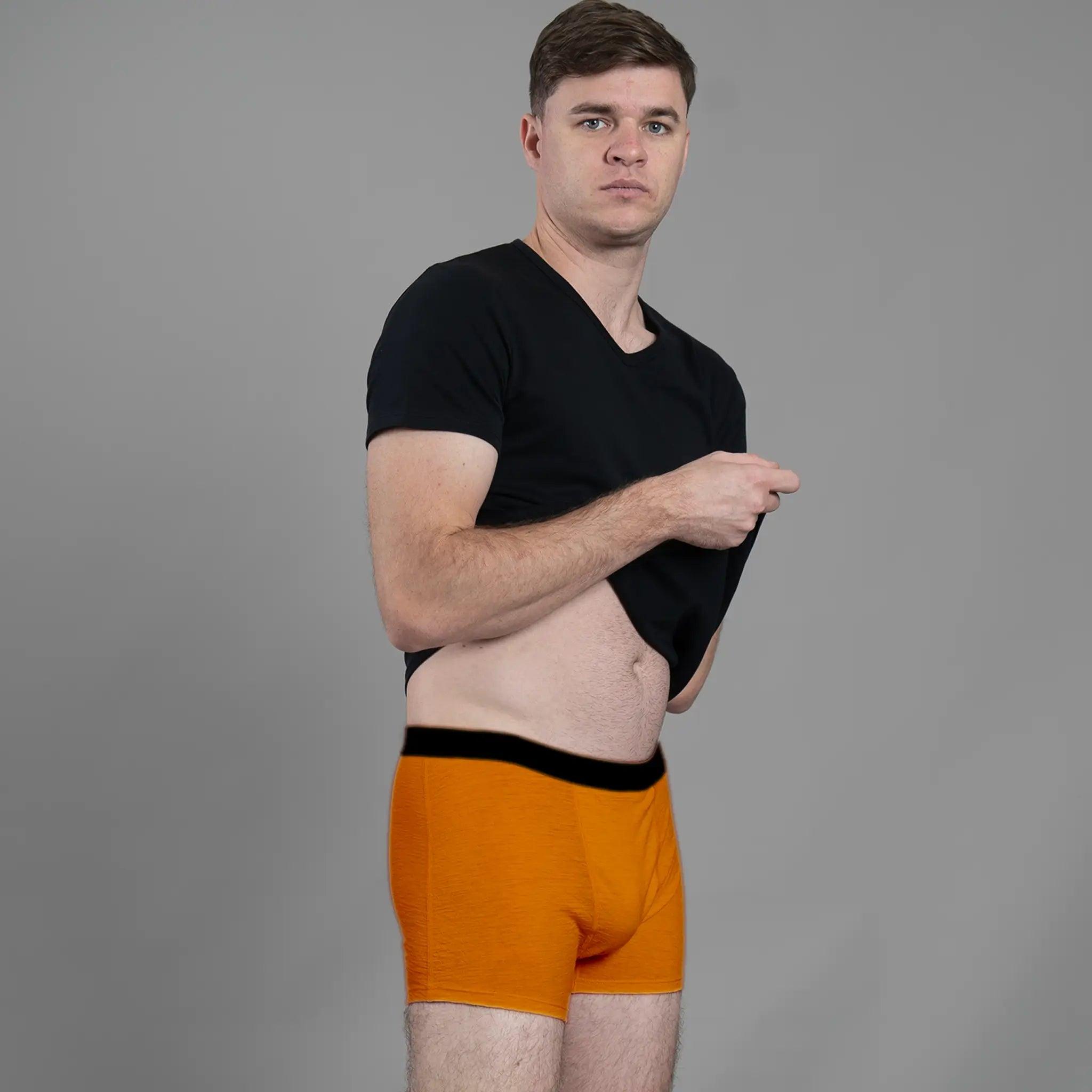 Men's Alpaca Wool Boxer Briefs: 160 Ultralight color Gold