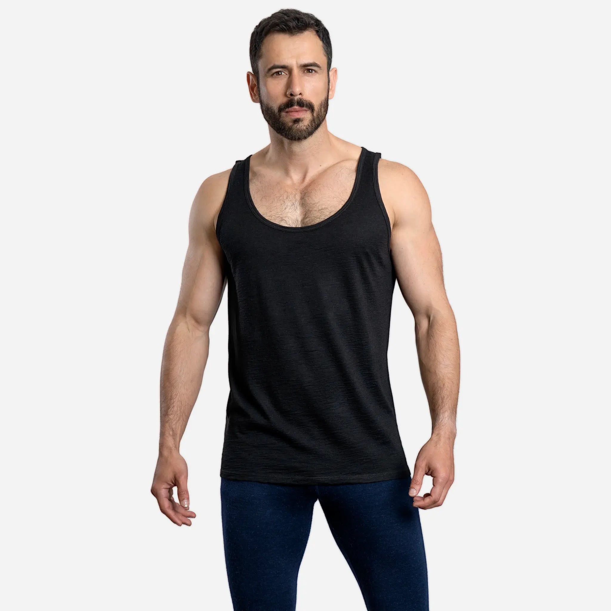 mens best featherweight tank top color black