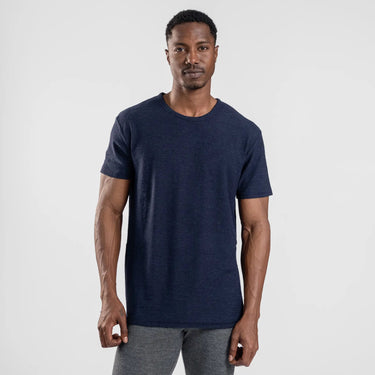 Men's Alpaca Wool T-Shirt: 160 Ultralight Crew Neck color navy blue