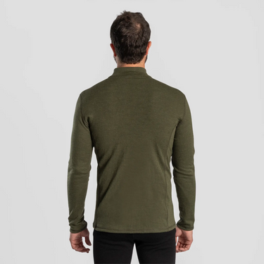 mens best lightweight baselayer half zip color green