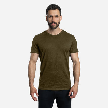 mens breathable crew neck tshirt color green