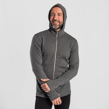mens breathable hoodie jacket full zip color gray