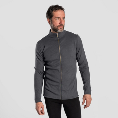 mens breathable jacket full zip color gray
