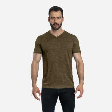 mens breathable vneck tshirt color green