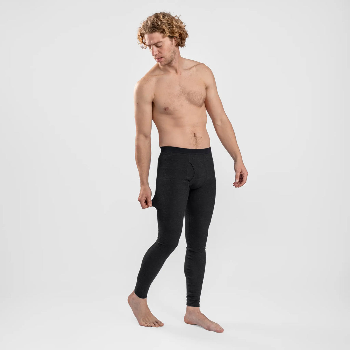 mens classic leggings with fly color black