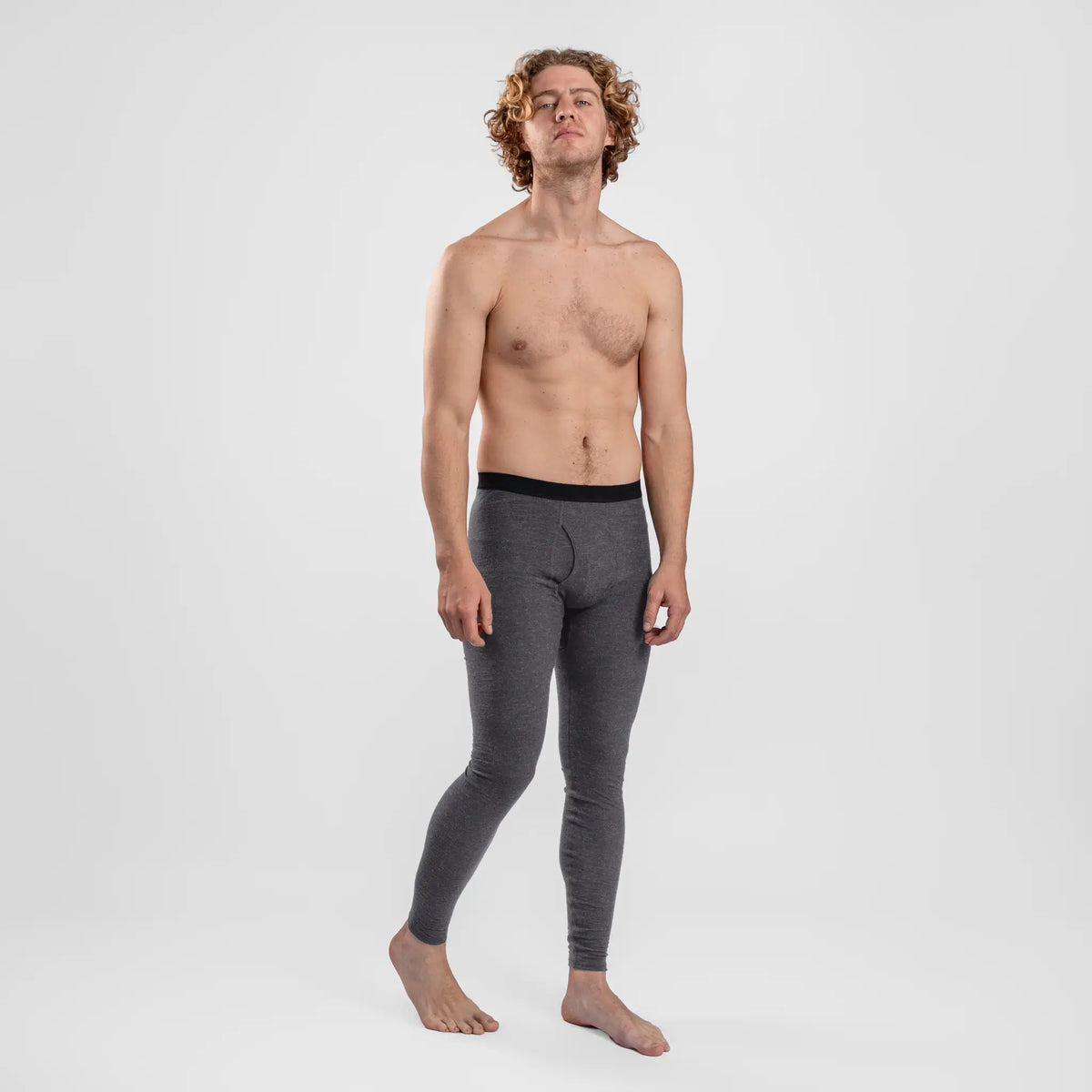 mens classic leggings with fly color gray